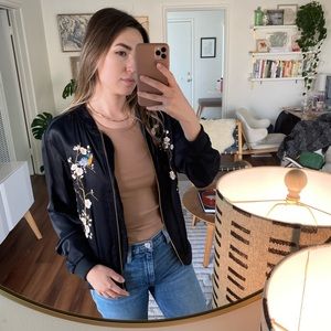 Zara Embroidered Bomber Jacket